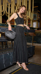 Celia Lurex Stripe Midi Skirt